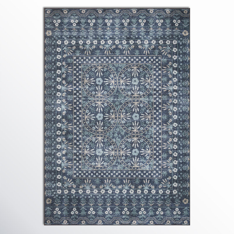 Rifle Paper Co. x Loloi Maison Rosette Blue Rug & Reviews | Birch Lane